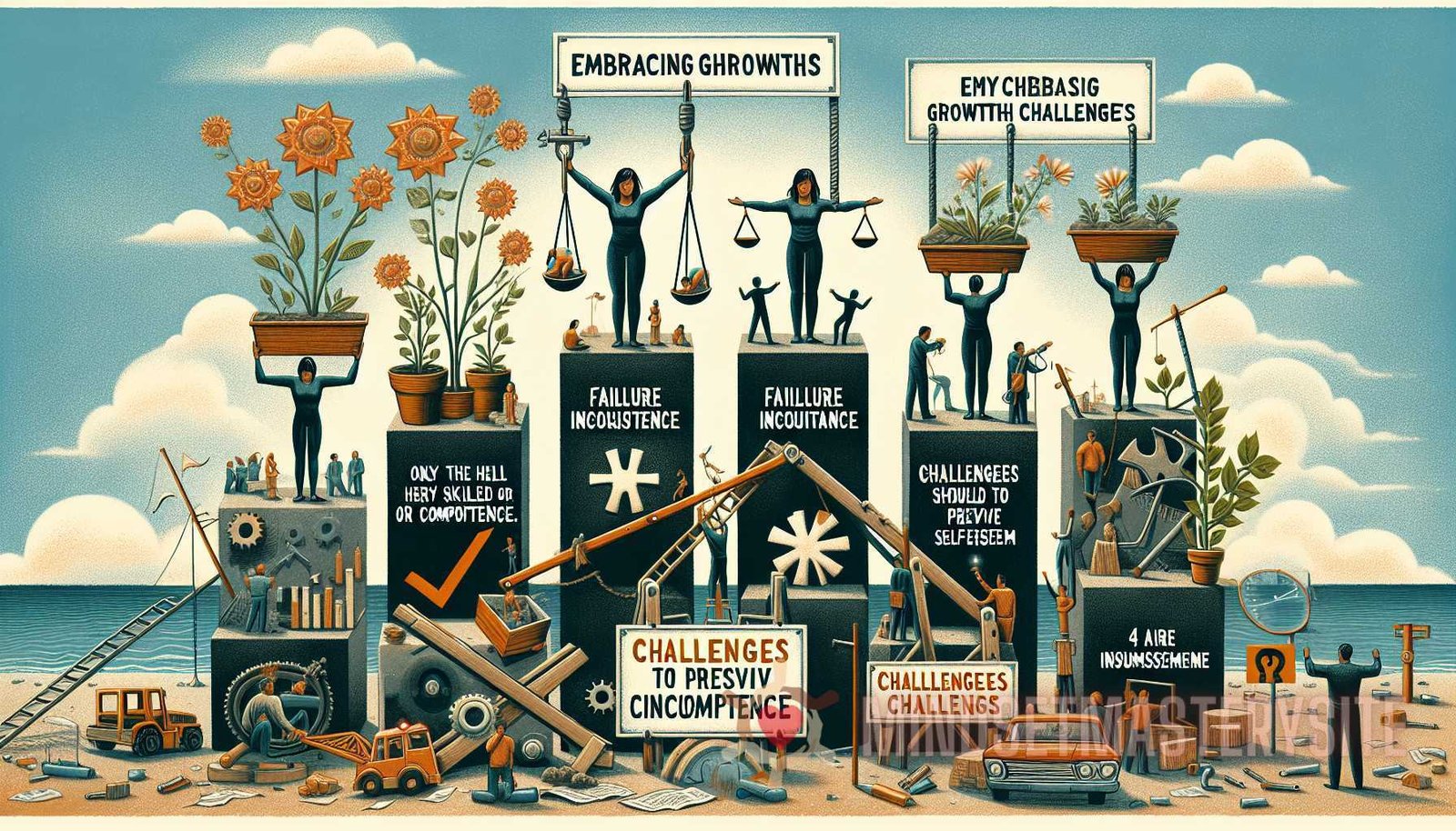 Illustration for section: Misconception 1: Challenges are only for the highly skilled or talented. Misconception 2: Failure is - growth unleashed